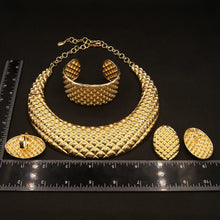 Load image into Gallery viewer, Zhuerrui Choking Necklace Bracelet Earrings Ring Jewelry Set Brazilian Gold Luxury Jewelry Set Gold Plated Jewelry Set H00541
