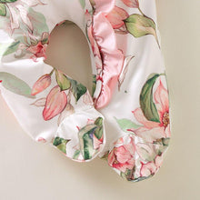 将图片加载到图库查看器，Modern Interesting Luxury Floral Newborn Baby Girl Clothes Infant Baby Girl Footed Full Sleeve Outfit Romper Jumpsuit With Big Bow In Modern Design
