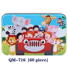 将图片加载到图库查看器，New 60 Pieces Wooden Puzzle Kids Toy Cartoon Animal Wooden Puzzles Child Early Educational Learning Toys for Christmas Gift
