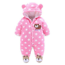 将图片加载到图库查看器，Newborn Winter Hoodie Baby Rompers Outwear Infant Baby Jumpsuit 3M -12M For Girls and Boys Winter Romper
