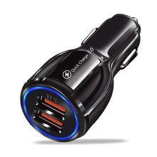 将图片加载到图库查看器，NEW 30W 3A Car Charger Quick Charge 3.0 4.0 Universal 3 USB Port Fast Charging Adapter For Car
