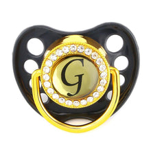 Load image into Gallery viewer, Baby Name Initial Letters Silicone Newborn Kids Dummy Pacifier Nipple Baby Soother Holder Great Babies Gift
