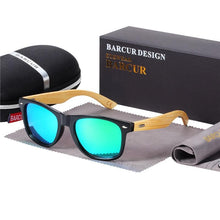 Load image into Gallery viewer, STEVVEX Bamboo Shades Dark Sunglasses Square Night Glasses Polarized Wood Handmade Eyewear For Women and Men With UV400 Protection
