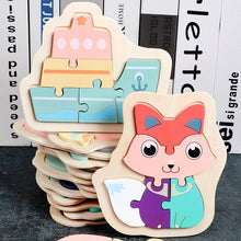 将图片加载到图库查看器，Wooden Children Colorful Animal Stevvex Puzzle for Toddler Creative Puzzle Early Educational Toys for Boys and Girls 2-4
