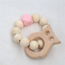 将图片加载到图库查看器，Modern Baby Silicone Wooden  Nursing Bracelets Wood Teether Silicone Beads Teething Wood Rattles Toys for Baby
