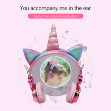 Load image into Gallery viewer, Cute Unicorn Headphones 3D Stereo Music Kids Headphones With Microphone Girls Cell Phone Children's Wired Headset Gamer Gift

