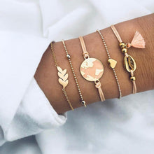 Load image into Gallery viewer, Boho Rose Map Bracelets &amp; Bangles for Women Bohemian Round  Charm Bracelet Set Fashion Multilayer Accessories Luxury Jewelry
