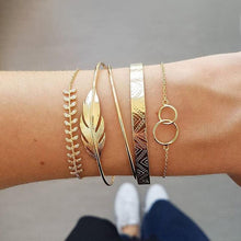 Load image into Gallery viewer, Luxury Modern Gold Crystal Elegant Woman and Lady Brecelets in Sets of  5Pcs/sett for Women Punk Boho Beach Bangle Jewelry Gift
