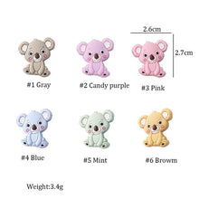 Load image into Gallery viewer, 5PCS/SET  Silicone Animal Beads BPA Free Baby Teething Beads Toy For Pacifier Clips New Born Silicone Rodent Tiny Rod Baby Teether For Baby Kids
