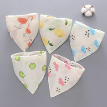 Load image into Gallery viewer, Modern 5PCS/Pack Cotton Baby Bibs 4 Lyers Girls Boys Triangle Feeding Burp Cloth  Collar Scarf For Feeding
