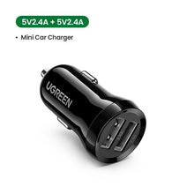 将图片加载到图库查看器，Mini USB Black Car Charger For Mobile Phone Tablet GPS 4.8A Fast Charging Dual USB Car Small Phone Charger Adapter In Car
