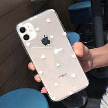 Load image into Gallery viewer, Transparent  Phone Case For iPhone 13 12 11 14 Pro Little Dots Love Heart Clear Back Cover Vintage Women Girls Soft Anti-Scratch Protective Cases for iPhone
