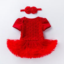 Load image into Gallery viewer, Pink Baby Luxury Bodysuit Infant Girls Princess Puffy Dress Baby Gown Party Wedding Excellent Girls Gift
