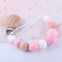 将图片加载到图库查看器，Modern Handmade Chain Wooden Holder For Pacifier Clips Leash Strap Nipple Holder For Infant Feeding For Baby
