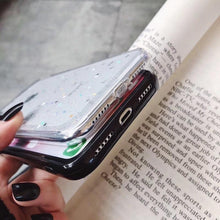 将图片加载到图库查看器，Women Glitter Phone Case For Iphone 8 7 Plus 6 6s Star Clear Soft Cover For Iphone 12 11 Pro X Xr Xs Max Starry Night Non Moving Sparkling Shining Glitter Soft Silicone Case
