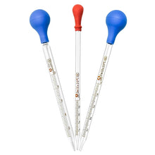 Load image into Gallery viewer, 3pcs 10ML 5ML 2ML Glass Graduated Pipettes Transfer Dropper for Liquid Essential Oil Fluid and Liquid Pipettors
