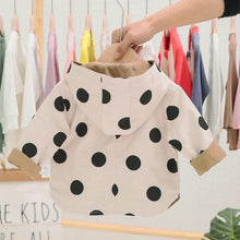 Load image into Gallery viewer, Modern Elegant Cute Dot Print Comfort Slim Cotton  Button Hooded Warm Coat  for Newborn Baby Girls With Two Face
