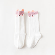 Load image into Gallery viewer, White Baby Sock Non Slip Cotton Long Socks Newborn Knee High Socks For Baby Girls Super Elastic Cute Design
