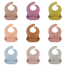 Load image into Gallery viewer, Solid Silicone Bibs Baby Feeding Saliva Towel Waterproof Soft Cloths Bandana Lightweight Infant Bibs
