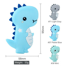 将图片加载到图库查看器，Dinosaur Baby Teether  Animal Silicone Beads Chew Charms Food Grade Silicone Teether Bead Toy Gift For Baby and Kids
