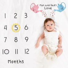 Load image into Gallery viewer, Newborn baby Monthly Growth  Blanket Photography Props Background Cloth For Baby
