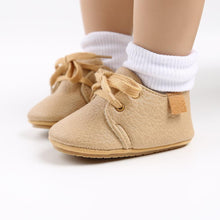 Load image into Gallery viewer, Unisex Baby Luxury Soft Leather Shoes Newborn Rubber Soft Sole First Walkers Toddler Shoes For Everyday Wear For Boys And Girls
