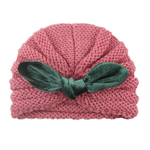 Load image into Gallery viewer, Handmade Knitted Winter Baby Hat for Girls Candy Color Enfant Baby Beanie Turban Hats Newborn Baby Cap
