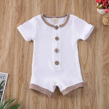 Load image into Gallery viewer, Infant Baby Boys Girls Clothes Ribbed Solid Romper Jumpsuit In Retro Deisgn For Kids

