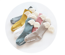 Load image into Gallery viewer, Luxury Modern Socks Baby Girls Knee High Socks With Angel wing  Summer Autumn Cotton Socks Solid Candy Color Toddler For Kids
