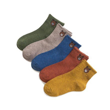 Load image into Gallery viewer, 5 Pairs Baby Boys Winter Socks Cartoon Bear Kids Spring Autumn Cotton Breathable For Kids
