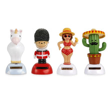 Load image into Gallery viewer, Car Ornament Solar Powered Dancing Shaking Head Cartoon Unicorn Doll Automobile Auto Dashboard Decoration Cute Car Accessories
