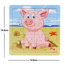 Load image into Gallery viewer, 38 Style Cartoon Wooden Puzzle Children Animal/ Vehicle Toy For  2-6 Year Baby Early Educational Toys for Kids
