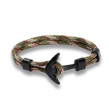 将图片加载到图库查看器，Stainless Steel Anchor Bracelets Luxury For Men Nautical Survival Rope Chain Paracord Bracelet Male Wrap Metal Sport Hooks
