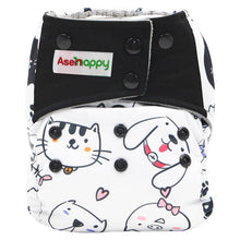 Load image into Gallery viewer, Colorful Modern Baby Cloth Diaper Bamboo Charcoal Nappy All-in-one Diapers sewn 3 Layers Micro fleece Insert Inside Reusable Diaper For Baby and Kids For Unlimited Use
