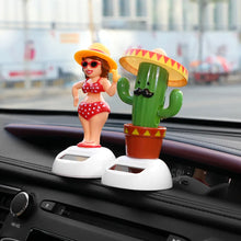 Load image into Gallery viewer, Car Ornament Solar Powered Dancing Shaking Head Cartoon Unicorn Doll Automobile Auto Dashboard Decoration Cute Car Accessories
