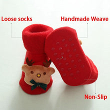 Load image into Gallery viewer, Luxury Modern Christmass Children's Socks With  Doll Baby Keep Warm Elk Non-Slip Socks Newborn For Infant Toddler Kids
