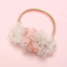 将图片加载到图库查看器，Modern Fashion Floral Headband Newborn Baby Elastic Hairbands Pearl Fresh Style Bow Knot For Girls
