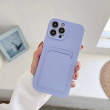 Load image into Gallery viewer, Soft Silicone Card Phone Case for IPhone 13  12 Pro Max Shockproof Protector Cover for IPhone 14 Plus Cases Heavy Duty Solid Slim Lightweight Anti-Shock Cover for iPhone
