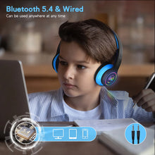 Load image into Gallery viewer, LOBKIN Kids Headphones 5.4 Over Ear Kids Headphones Wireless with Mic Colorful LED Lights 94dB Safe Volume Limited
