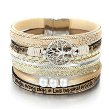 Load image into Gallery viewer, Handmade Luxury Fashion Modern Amazing Charm Pearl Life of tree Leather Bracelets For Women And Man
