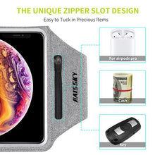 Load image into Gallery viewer, Sports Green Armbands Zipper Running Bag Phone Case Holder Wrist Arm Band Holder Pouch Case For Exercise Workout
