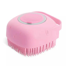 Load image into Gallery viewer, Pet Dog Cat Bath Brush 2-in-1 Pet  Massage Comb Soft Silicone Pet Shower Hair Grooming Comb Dog Cleaning Tool Pet Supplies Pet Brush Bath Massage Brush Shampoo Dispenser for Pet
