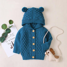 将图片加载到图库查看器，Autumn Infant Hooded Knitting Outwear coat / Jacket For Newborn Baby Boys GirlIn Modern New Elegant Design
