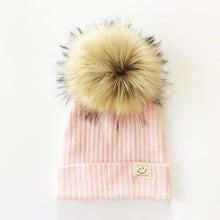 将图片加载到图库查看器，Winter Baby Boy Girl Artificial Pompom Knitted Hat Toddler Kids Caps With Pompon for Newborn
