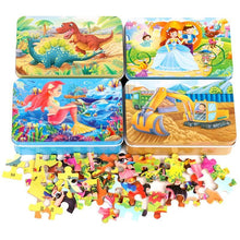 将图片加载到图库查看器，New 60 Pieces Wooden Toys Puzzle Kids Toy Cartoon Animal Wood Toys Puzzles For Child Early Educational Learning Toys for Children
