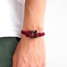 将图片加载到图库查看器，Modern Elegant Rope Luxury Navy Style Camping Bracelet For Men And Women With Black Stainless Steel New Fashion
