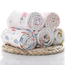 Load image into Gallery viewer, Muslin 100% Cotton Baby Swaddles Soft Newborn Blankets Bath Gauze Infant Wrap Sleep sack Stroller .
