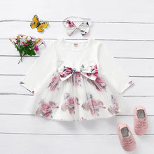Load image into Gallery viewer, Baby Girl  Flower  Dress Pretty Bow  Outfits Long Sleeve Toddler Girl Unique Design Perfect Gift
