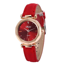将图片加载到图库查看器，Women Watch Rhinestone Fashion Exquisite Women Leather Casual Watch Luxury Analog Quartz Crystal Wristwatch Bracelet Watch For Women and Girls
