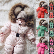 将图片加载到图库查看器，Winter Clothes For Infant Baby Hooded Warm Thick Snowsuit Jumpsuit Romper for Boys and Girls  Style
